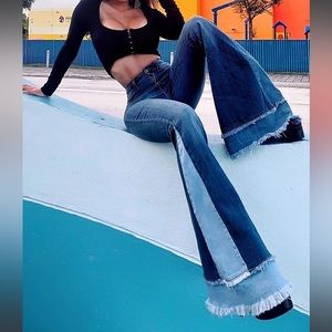 Only the best vibes bell bottom jeans Fashion Nova